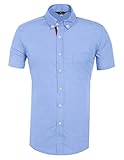 Men's Casual Short Sleeve Slim Fit Dress Shirts Fashion Contrast Color Shirt CL5542D