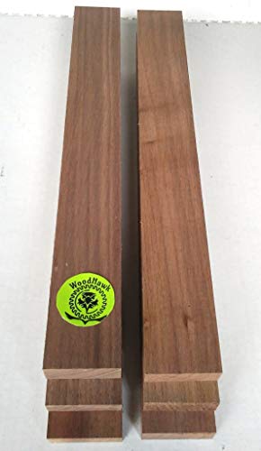 3/4" x 2" x 16" Solid Black Walnut Hardwood Lumber Made by Wood-Hawk - Pack of 6