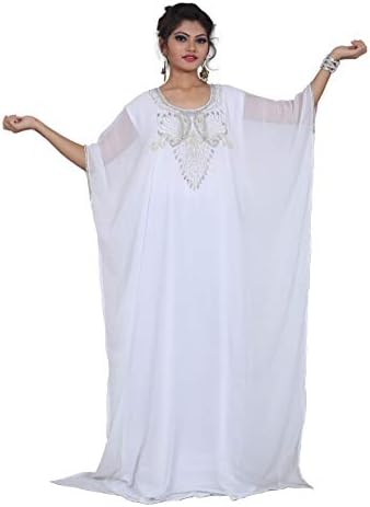 OKM Women's Dubai Style Kaftan Caftan Farasha Jalabiya Abaya Long Maxi Dress Top