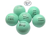 Pure Origins | Motivational Stress Balls | Gift 6 Pack | Fidget Accessory for Stress Relief, Special Needs, Concentration, Anxiety, Motivation, ADHD, ADD, Autism and Team Building (Mint)