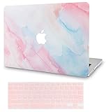 LuvCase 2 in 1 Rubberized Hard Shell Case with Keyboard Cover Compatible MacBook Air 13 Inch 2019/2018 New Version A1932 Retina (Touch ID) (Pale Pink Mist)
