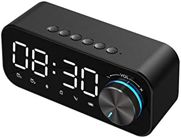 ブルートゥーススピーカー付き目覚まし時計ラジオ Fm電波時計 寝室用の調整可能なアラーム音量付きledデュアルデジタル目覚まし時計 Tfカードをサポート 注目ブランド
