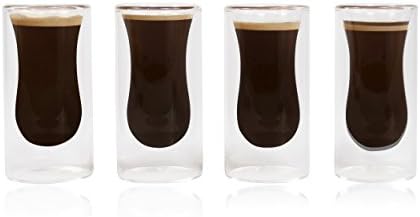NEW - Sage Espresso Shot Glasses - Set Of 4 Tall Double Wall Insulated Cups For Coffee Or Liquor, 2 oz.