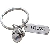 Acorn Charm Keychain with Trust Charm - Peter Pan's Kiss