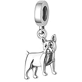 BOLENVI Boston Terrier French Bulldog Bull Dog 925 Sterling Silver Charm Bead For Pandora & Similar Charm Bracelets or Necklaces