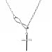Infinity Knot Necklace with Cross Pendant - Platinum Silver Plated - [Eternal Collection] - Christian Christmas Gift