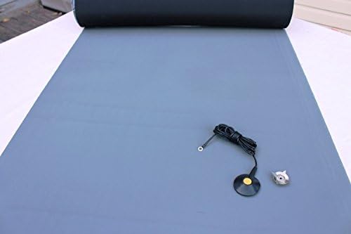 2 Layer Rubber ESD Anti Static Hi-Temp Grounding Mat with Ground Cable (30" x 96") - Gray
