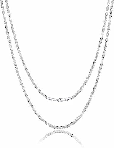 Amazon.com: Verona Jewelers 1.5MM Sterling Silver Diamond Cut