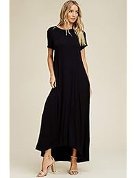 Annabelle - Maxi vestido de manga corta con bolsillos para mujer