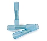 50 PCS Polyolefin Heat Shrink Blue Butt Connector, 16-14 Gauge, Waterproof Crimping Terminal for Marine and Automotive Use
