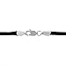 Kooljewelry Black Silk Cord Necklace with Sterling Silver Lock (2 mm, 16, 18, 20, 22, 24 or 30 inch)