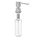 Built in Square Solid Brass Pump Deck Mount Modern Hand/Dish Soap Dispenser – All Metal Construction - 13 OZ Capacity Bottle – Easy Refill from Top (Stainless Steel Brushed Nickel)