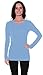 Active Basoc Athletic Fitted Plain Long Sleeves Round Crew Neck T Shirt Top, Baby Blue, Small