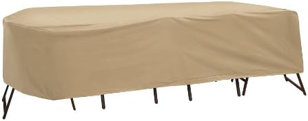 Protective Covers Weatherproof Patio Table and Highback Chair Set Cover, Tan, Fits Oval/Rectangle tables 72"-76 " long