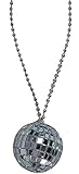 Silver 70s Bling Disco Ball Chain Necklace Costume Accessory