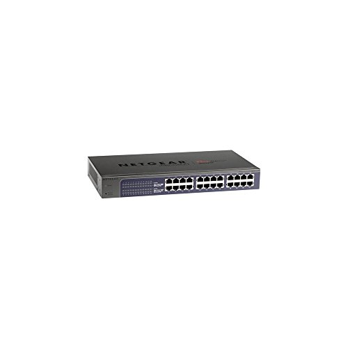 NETGEAR 24-Port Gigabit Ethernet Smart Managed Plus PoE Network Switch, Hub, Internet Splitter (JGS524PE) - with 12 x PoE @ 100W, Desktop/Rackmount, and ProSAFE Lifetime Protection, Black