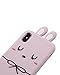 iPhone X Bunny Case, Miniko(TM) Cute Kawaii Funny Rabbit Ears Bowknot 3D Cartoon Animals TPU Soft Silicone Gel Phone Case Cover for iPhone X (2017) Teen Girls Women, Pink