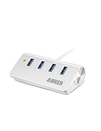 Anker centro de datos de aluminio portátil con 4 puertos USB 3.0 con cable USB 3.0 de 2 pies para Macbook, Mac Pro   mini, iMac, XPS, Surface Pro, computadoras portátiles, memorias USB, Mobile HDD y más