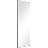 Haus Appeal Linney 60 x 20 Inch Full Length Wall Mirror | Thin Black Frame | Modern Rectangular Floor or Vanity Mirror | Slee
