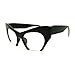 Black High Fashion Runway Croped Exposed Lens Cat Eye Glasses