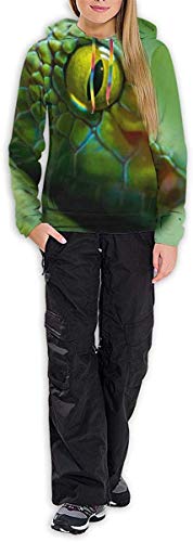 31O2XS14oAL Close Up View of Snake - Sudadera con capucha para mujer, diseño de serpiente Close Up View of Snake - Sudadera con capucha para mujer, diseño de serpiente - Imagen 5