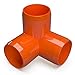 FORMUFIT 1/2” 3-Way Elbow Furniture Grade PVC Fitting in Orange, Made in USA, UV-Resistant, Impact-Proof, 0.840” Actual Socket Diameter (Pack of 10)