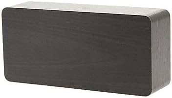 QHY Black Wooden Design Red Light Desktop Alarm Clock Calendar Thermometer