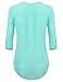 JJ Perfection Women's Solid Woven 3/4 Sleeve V-Neck Chiffon Blouse Top