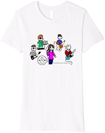 Womens New Local Cartoon Band T-Shirt (Color Version) Large White