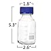 Para-wish Thick Glass Round Media Storage Bottles with Blue GL45 Screw Cap Pk/2 Thick Graduated Borosilicate Pyrex Glass Container