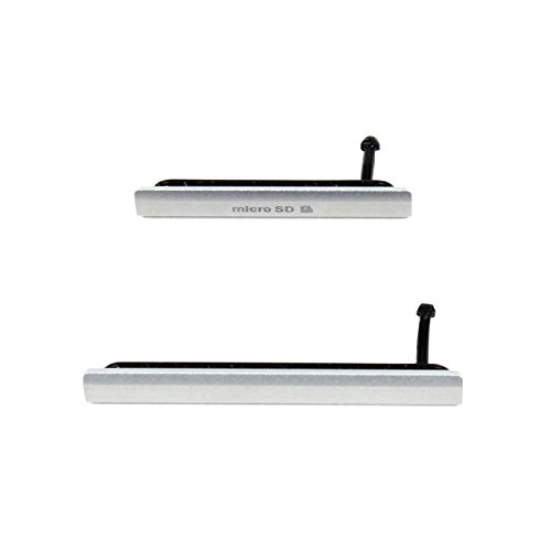 RBC Sim & Micro SD Card / USB Charging Port Cover For Sony Xperia Z2 - Silver