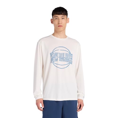 [ニューバランス] MT53632 メンズ バスケット 長袖Tシャツ 吸水速乾性 スポーツグラフィックトレーニングロングスリーブシャツ(シーソルト)