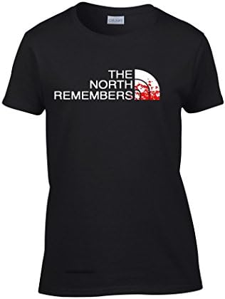 Zoobie Apparel Women's The North Remembers Funny Parody Fitted T-shirt (Black-Large)