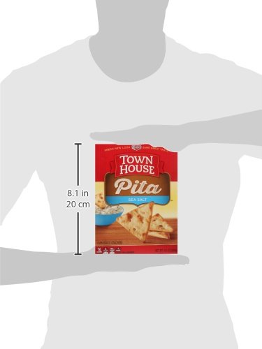TOWN HOUSE PITA OVEN BAKED CRACKERS, LUNCH SNACKS, SNACK CRACKERS, SEA SALT, 9.5OZ BOX (1 BOX)