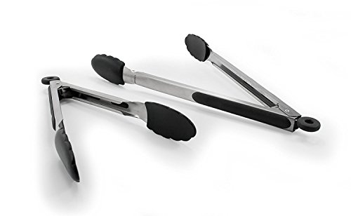 Oneida Stainless Steel Kitchen Tongs With Silicone Head, Set Of 2