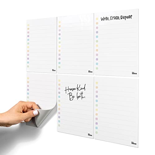 mc squares Reusable ToDo List Whiteboards 6Pack. Lined Sticky Notes