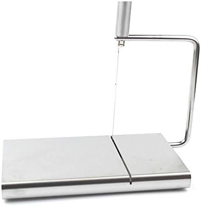 TIAN HENG XIN Stainless Steel Cheese Slicer Tool 1PC Cheese Slicer Wire Cutter with Serving Board for Hard Semi Hard Cheese Butter Cake Slices, Cheese Slices, Foie Gras Slices Stainless Steel Cutting
