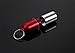 2 Pack Waterproof Pill Fob Medium Size Keychain Pill Holder, Charm Pendant Emergency Aspirin Holder, EDC Accessory Pill Case Capsule(Blue + Red)