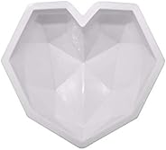 MOTZU Diamond Heart Love Shape Silicone Cake Mold, Silicone Oven Safe Chocolate Mousse Dessert Baking Pan