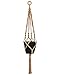 Mkono Colorful Macrame Plant Hanger Indoor Outdoor Hanging Planter Basket Cotton Rope 4 Legs 40 Inch-Brown