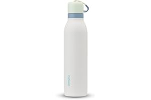 Owala FreeSip Twist Insulated Stainless Steel Water Bottle with Straw for Sports and Travel, BPA-Free, 24-oz, Green/White (Ic