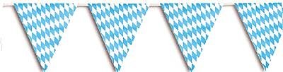 tib 14403 Bavarian Rhombus Weaterproof Pennant Garland with 30 Flag, Multicolour, One Size