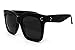 O2 eyewear 1762 Premium Oversize XXL Women Men, Solid Black, Size XX-Large