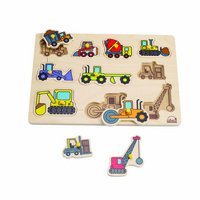 Hape Emergency Vehicles Kid's Wooden Peg Puzzle