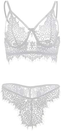 Women's Hollow Openwork Perspective New Lace Two-Piece Set