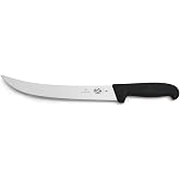 Victorinox Fibrox 10-Inch Curved Breaking Knife - Dishwasher Safe and Ergonomic Handle, Black