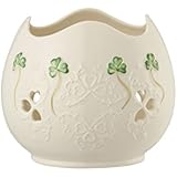 Belleek 4354 Shamrock Lace Pierced Votive, 4.2-Inch, White