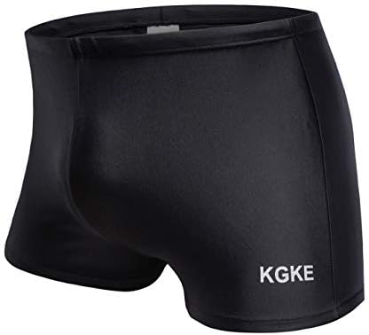 KGKE Men's Square Leg Short Swim Suit Swimsuit for PBT Fabric Shape Retention Quick Drying
