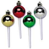 CHRISTMAS Bulbs BALLS 3D Ornament 12 PARTY Favor CUPCAKE Decor TOPPER Pics PICKS