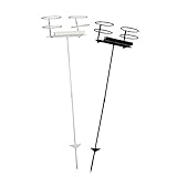 Sunnydaze Heavy Duty Outdoor Beverage/Drink Holder Stakes with Side Tray, Set of 2